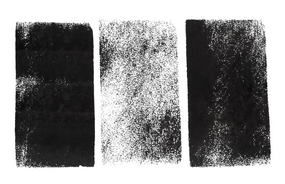 Dark gray ink painting isolated on white, top view