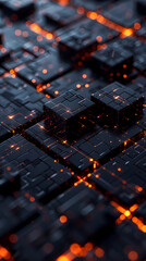 Fototapeta premium Abstract futuristic glowing cubes