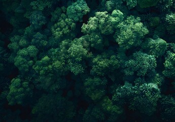Naklejka premium Aerial View of Lush Green Forest Canopy
