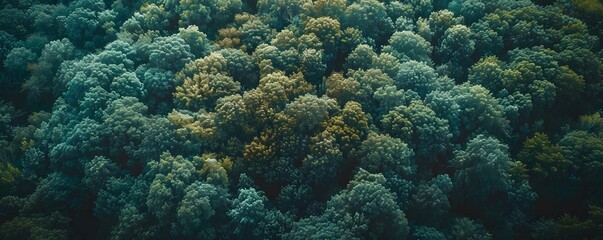 Fototapeta premium Aerial View of Lush Green Forest Canopy