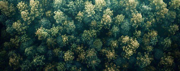 Aerial View of Lush Green Forest Canopy