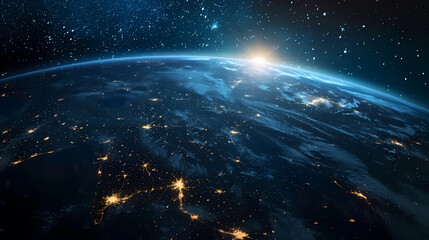 Obraz premium Wide angle shot of Earth from space