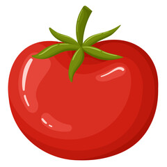 Flat tomato Icon clipart cartoon animation vegetable vector illustration design for kids and children books for learning fruits and alphabet