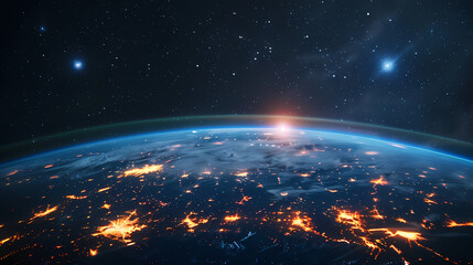 Obraz premium Wide angle shot of Earth from space