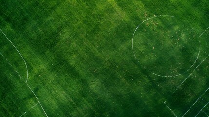 Aerial View Green Grass Field Texture