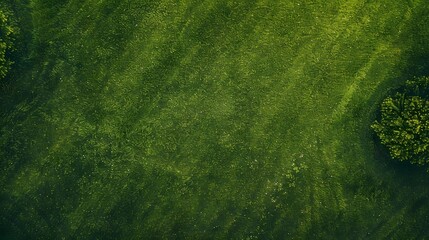Aerial View Green Grass Field Texture Background