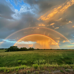 After the Storm: Rainbow Arching Beautifully Across the Sky