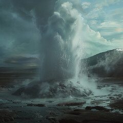 Geyser Erupts in Geothermal Park: A Natural Phenomenon