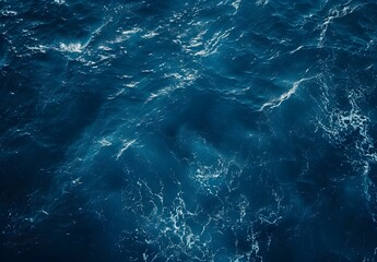 Obraz premium Aerial View of Dark Blue Ocean Waves