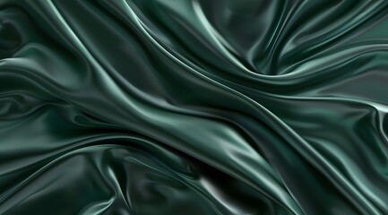 Obraz premium Luxury Dark Green Silk Satin Fabric Background