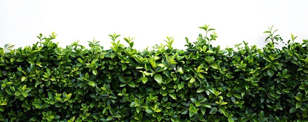 Obraz premium Lush Green Hedge Isolated on White Background