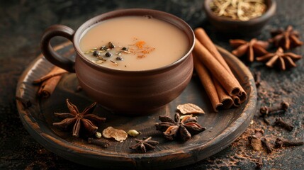 Spiced Masala Chai with Aromatic Ingredients