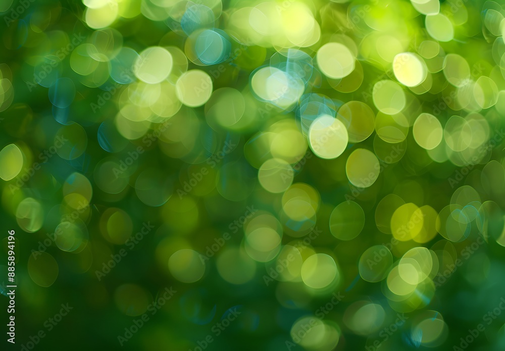 Wall mural abstract green bokeh background for design