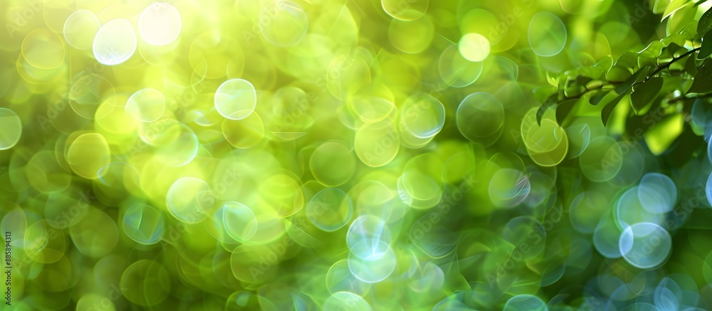 Wall mural abstract green bokeh background for design