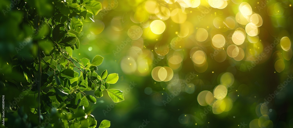 Canvas Prints green bokeh background with summer leaves