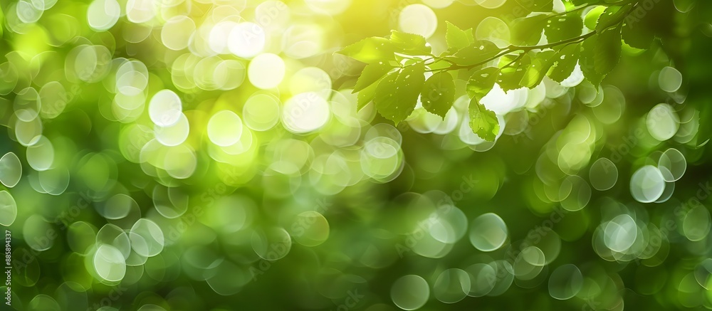 Wall mural blurred green nature bokeh background for spring