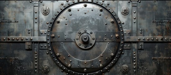 Industrial Metal Door with Circular Detail