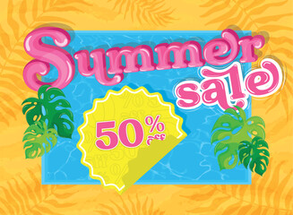 Summer sale poster Special offer Vector illustration