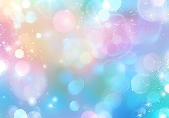 Obraz premium Abstract Pastel Blue Bokeh Background with Rainbow Lens Flare