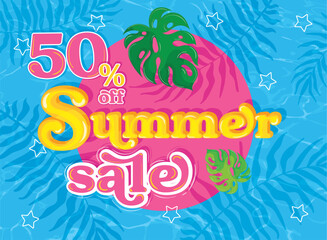 Summer sale poster Special offer Vector illustration
