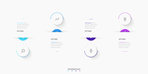 Vector Infographic label design template with icons and 4 options or steps. Can be used for process diagram, presentations, workflow layout, banner, flow chart, info graph.