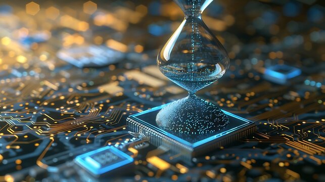 Hourglass on a Circuit Board.