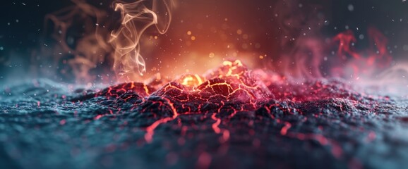 Abstract lava scene, bold colors, clear copy space, natural light setting