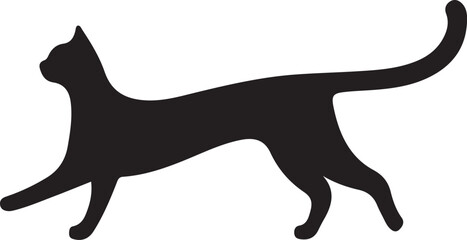 cat, silhouette vector art illustration