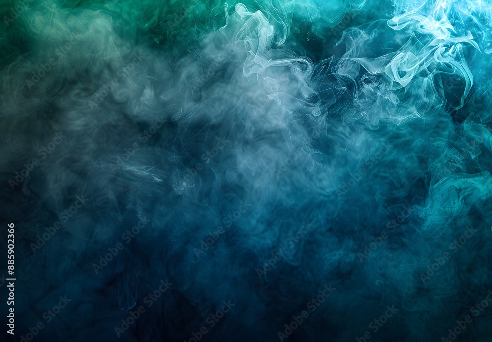 Sticker Abstract Blue and Green Smoke Background