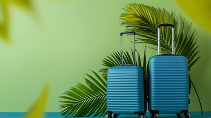 Fototapeta premium suitcases and tree on the studio