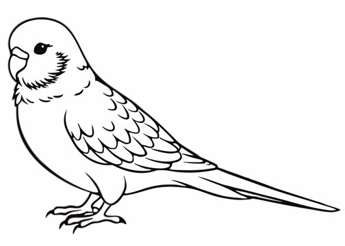 recommend clip art: Line art of Budgerigar vector 