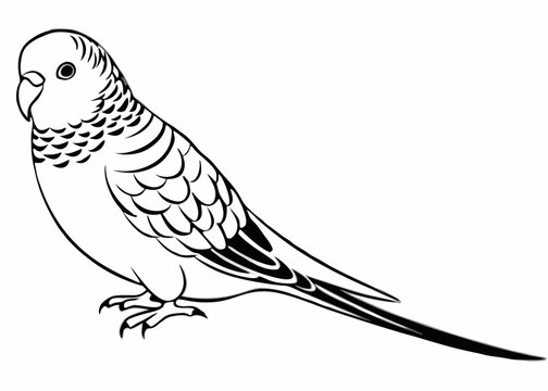 recommend clip art: Line art of Budgerigar vector 
