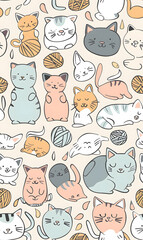 cartoon 2d illustrator doodle pattern, cute pattern in graphic seamless pattern