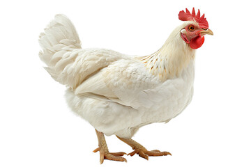 Fototapeta premium White Hen Isolated on Black