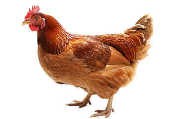 Fototapeta premium Reddish-Brown Hen on Black Background