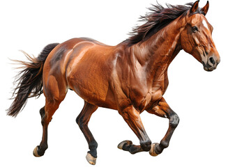 Obraz premium Galloping Bay Horse Isolated on Black