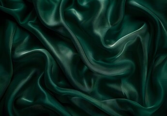 Obraz premium Luxury Green Silk Fabric Texture Close Up