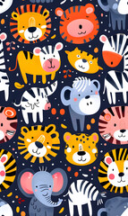 cartoon 2d illustrator doodle pattern, cute pattern in graphic seamless pattern
