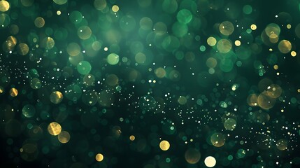 Sparkling Green Bokeh Lights Background