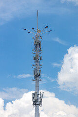 Obraz premium Outdoor mobile communication 5G signal base station tower