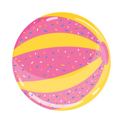 Colored beach ball Summer icon Vector illustration