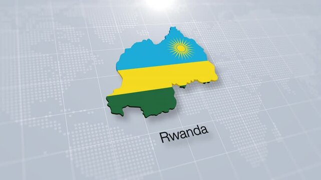 Rwanda map presentation displayed on a modern clean white background.