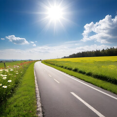 road side view with the nice sky