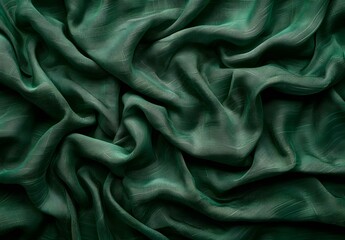 Fototapeta premium Dark Green Cotton Fabric Background Texture