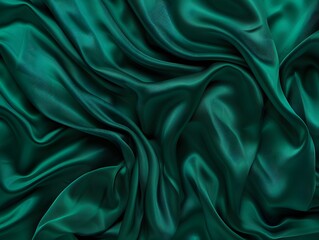 Obraz premium Dark Green Silk Fabric Background Texture