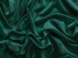 Obraz premium Dark Green Silk Fabric Background Texture