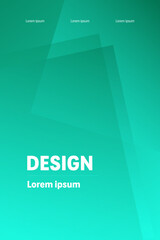Abstract green gradient background with transparent geometric shapes overlaying, creating a sense of depth and modernity