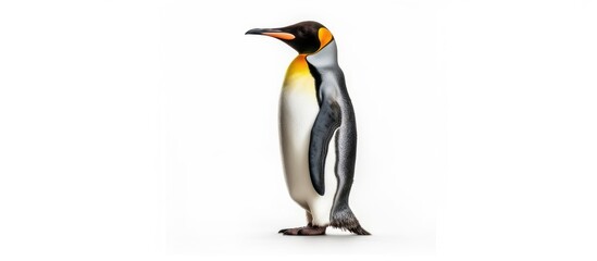 Fototapeta premium King Penguin Standing on a White Background