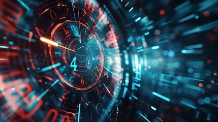 Abstract futuristic technology background with digital number timer concept and countdown