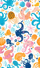 cartoon 2d illustrator doodle pattern, cute pattern in graphic seamless pattern